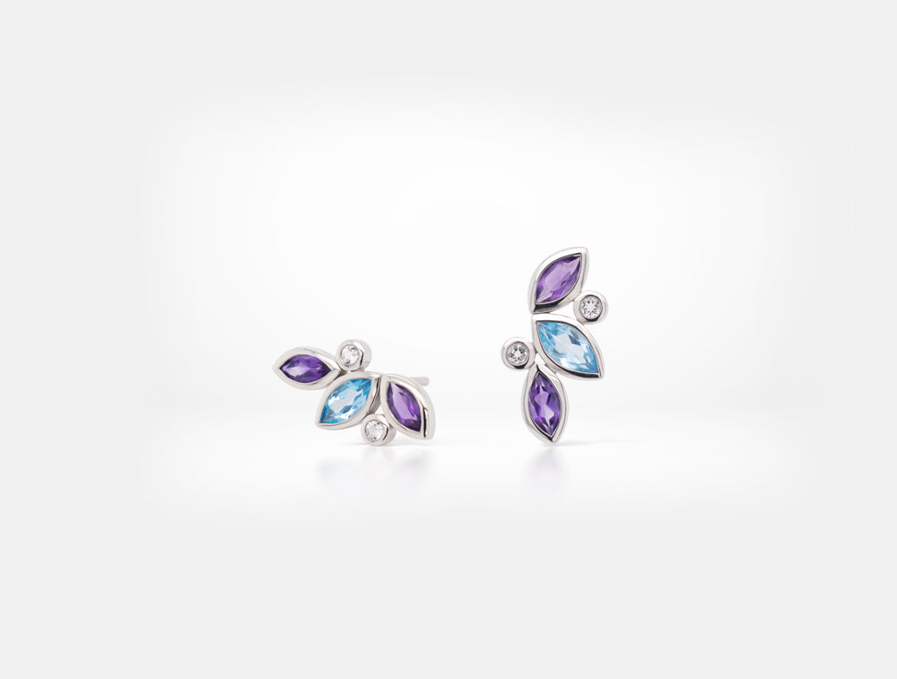 Multi Gemstone Earring E4205 - E4205 BTP/AM/TPW - Earring