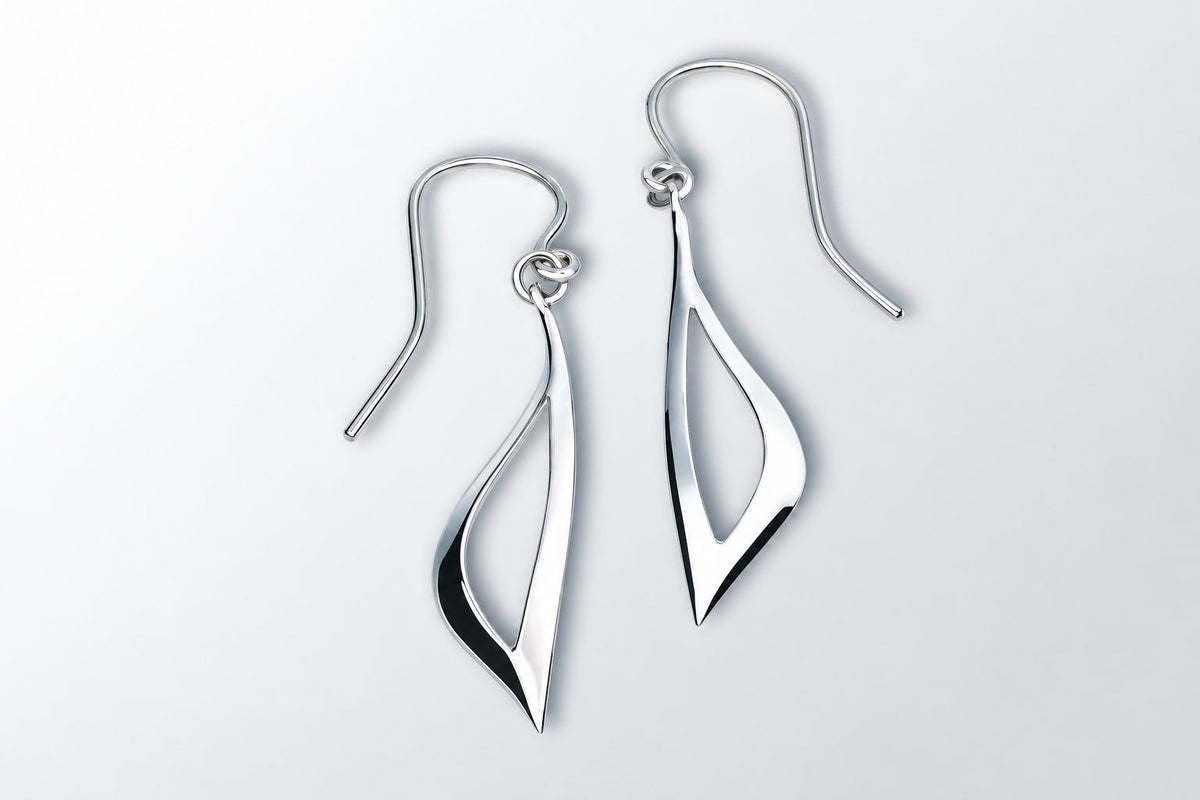 Sterling silver earrings, style E9330 - view 3
