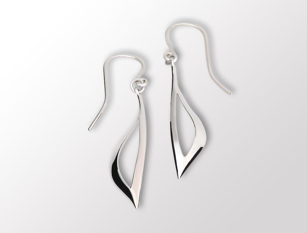 E9314 HIGH POLISH SILVER EARRING - Joryel Vera Jewelry