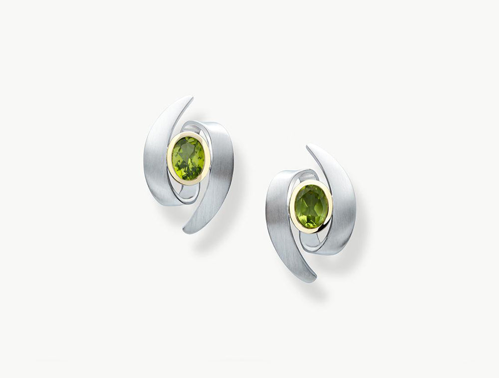 Blue Topaz and Clear Quartz earrings in sterling silver, style E7352 - view 2