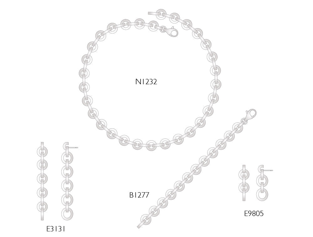 Sterling silver jewelry set - view 2