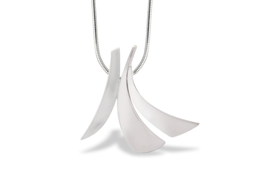 Petals Two Tone Silver Pendant P7317 - P7317SS Petal Two Tone Silver Pendant - Pendant