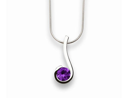 Amethyst and Garnet pendant in sterling silver, style P4242 - view 3