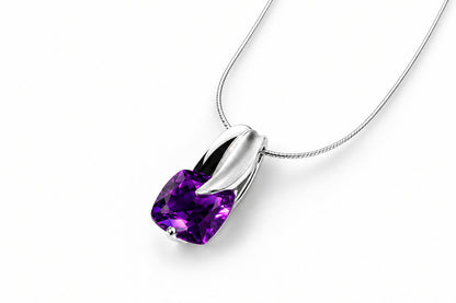 Amethyst and Blue Topaz pendant in sterling silver, style P6128 - view 5