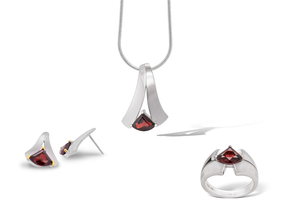 Blue Topaz jewelry set in sterling silver - view 2