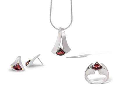 Blue Topaz jewelry set in sterling silver - view 2