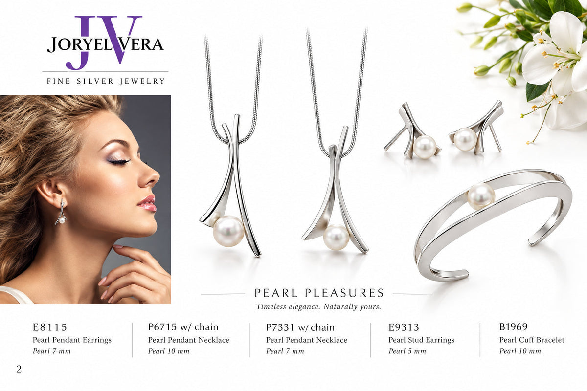 Pearl jewelry set in sterling silver