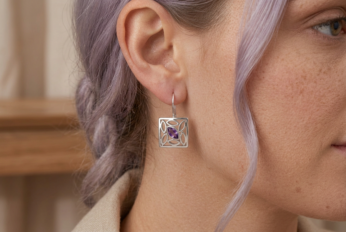 Floral Filigree Earrings in 925 Sterling Silver | E4548