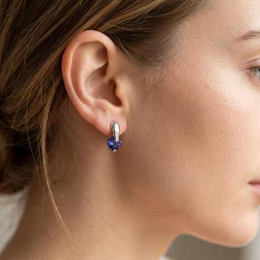 E2256  EXCLAMATION POINT GEMSTONE  EARRING