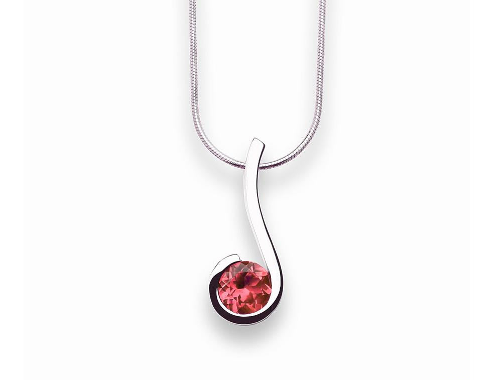 Amethyst and Garnet pendant in sterling silver, style P4242 - view 2