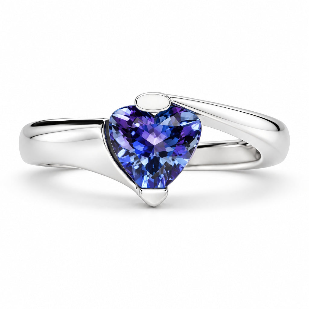 Amethyst and Blue Topaz ring in sterling silver, style R6977 - view 4