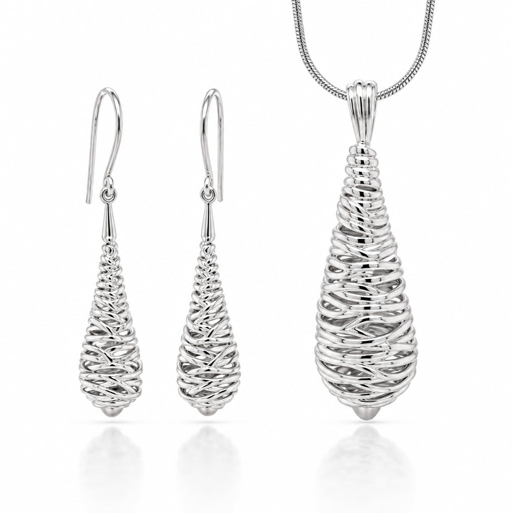 Sterling silver jewelry set, style SET502
