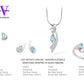 Blue Topaz and Green Quartz jewelry set in sterling silver - view 2