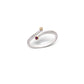 Blue Sapphire and Diamond ring in sterling silver, style R3466 - view 6