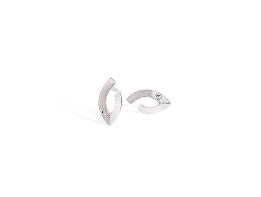 Diamond earrings in sterling silver, style E3855