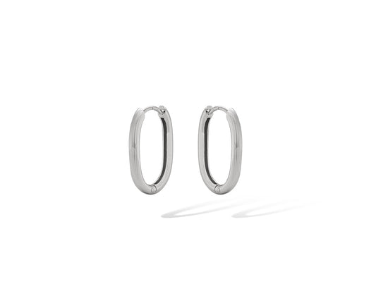 Silver Oval Hoop Earring E8625