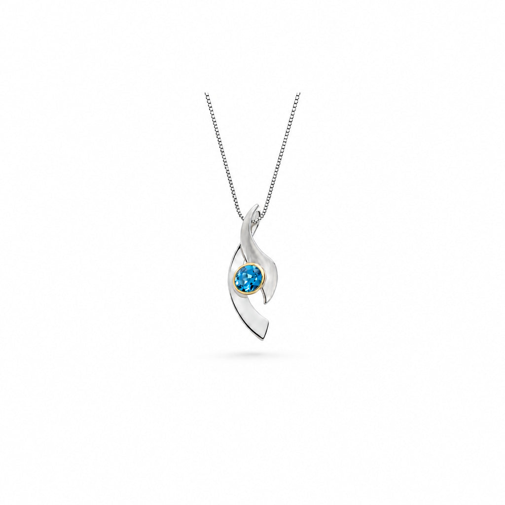 Amethyst and Blue Topaz pendant in sterling silver, style P7342 - view 5