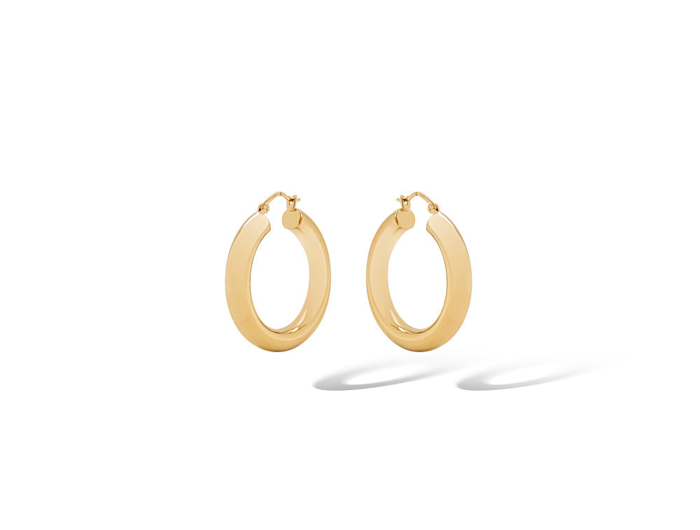 Round Hoop 14K Gold Finish Earring E10955 - E10955 Silver Earring - earring