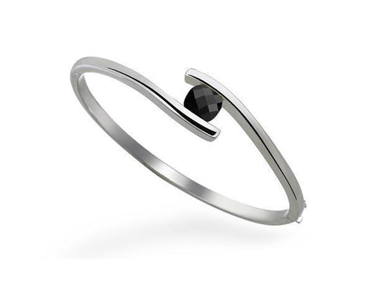 Amethyst and Black Onyx bracelet in sterling silver, style B1686