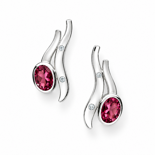 Art Deco Gemstone Earrings in 925 Sterling Silver | E7378 - view 3