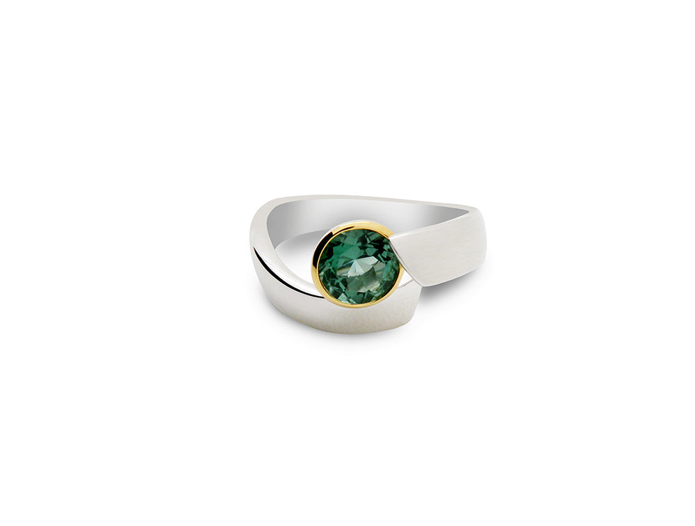 Amethyst and Blue Topaz ring in sterling silver, style R6980 - view 4