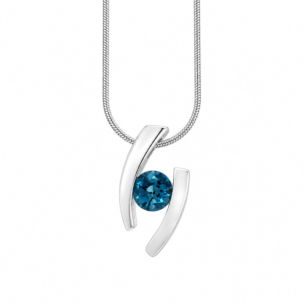 Amethyst and Blue Topaz pendant in sterling silver, style P2691 - view 7