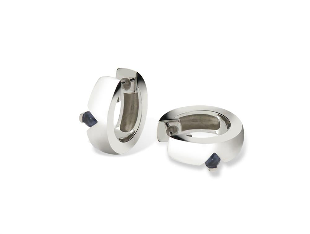 Blue Topaz and Iolite earrings in sterling silver, style E2299 - view 4