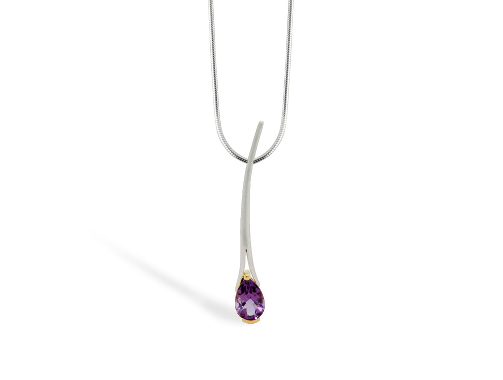 Amethyst and Blue Topaz pendant in sterling silver, style SET163 - view 4