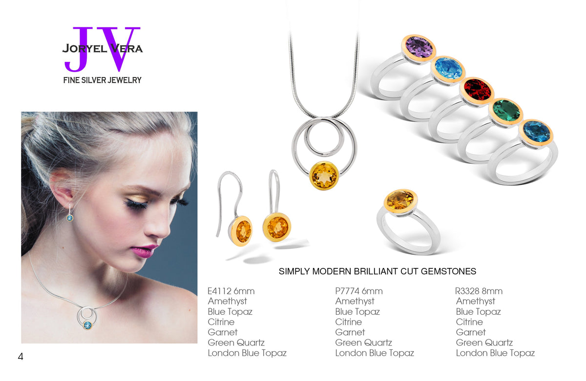 Citrine and Blue Topaz jewelry set in sterling silver, style SET425