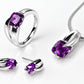 Amethyst and Blue Topaz jewelry set in sterling silver - view 4