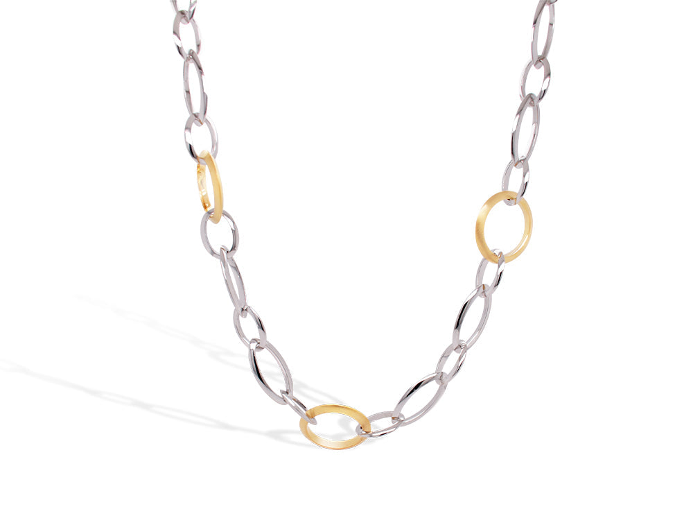 Two Tone Chain Link N3431 - N3431 TWO TONE 18’’ CHAIN LINK - Necklace