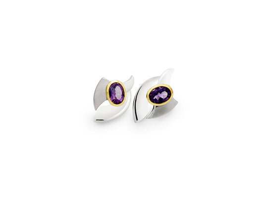 Contemporary Gemstone Earring E9328 - E9328 Amethyst - Earring