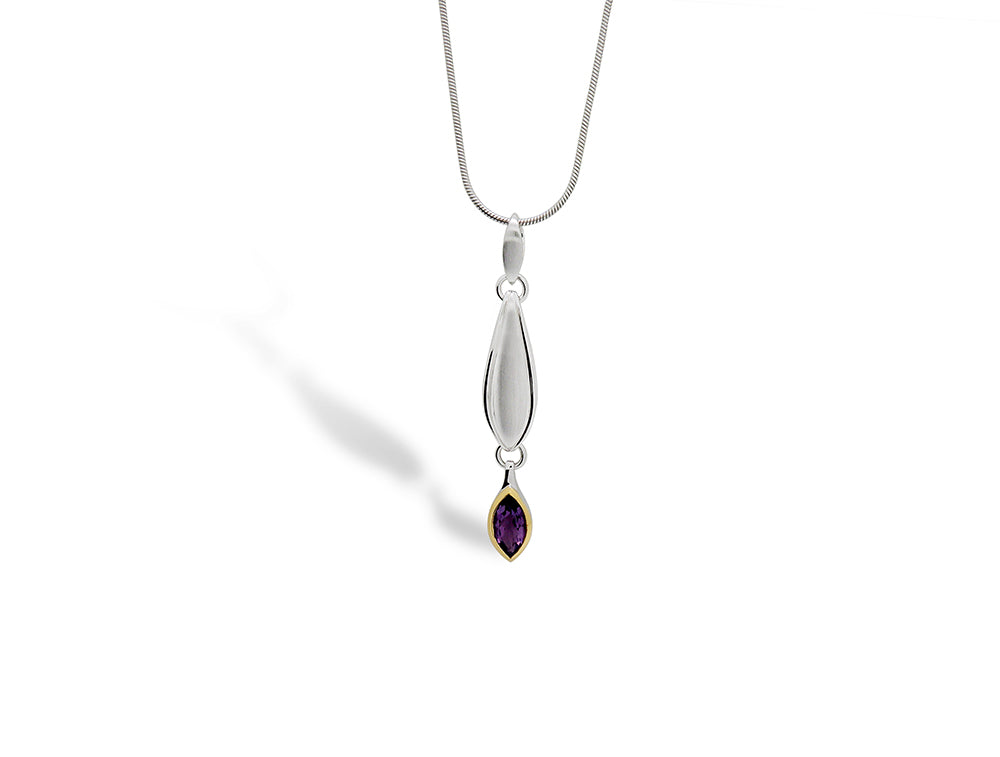 Amethyst and Blue Topaz pendant in sterling silver, style P7339 - view 2