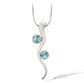 Blue Topaz and Garnet pendant in sterling silver, style P7561 - view 4