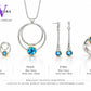Amethyst and Blue Topaz jewelry set in sterling silver - view 2