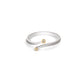 Blue Sapphire and Diamond ring in sterling silver, style R3466 - view 2