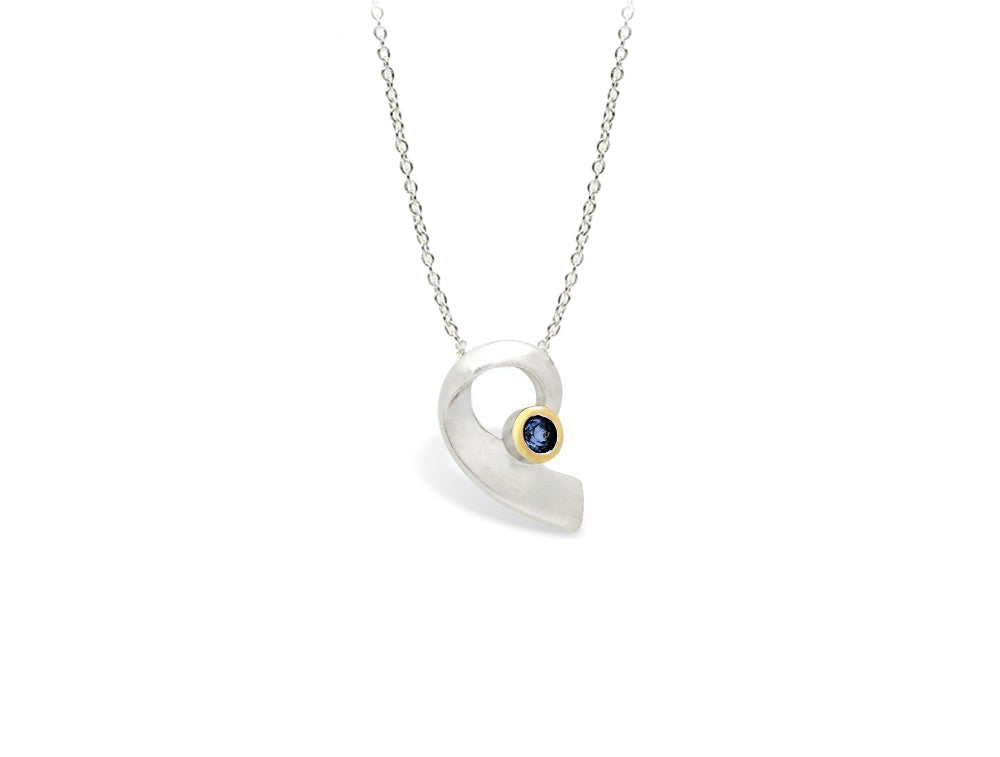 Amethyst and Blue Topaz pendant in sterling silver, style P1606 - view 2