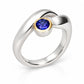 Amethyst and Blue Topaz ring in sterling silver, style R6984 - view 6