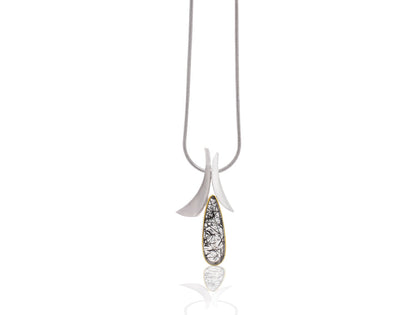 Quartz pendant in sterling silver, style P7357 - view 2