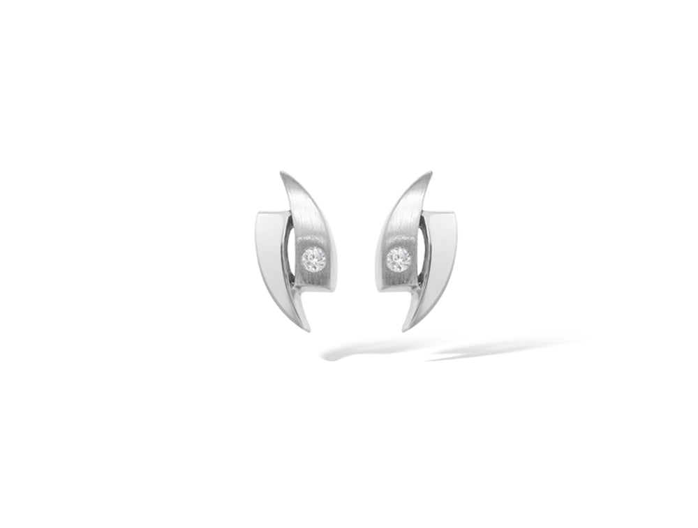 Diamond earrings in sterling silver by Joryel Vera, style E2664 - view 2