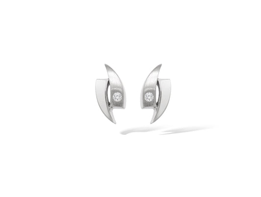 Diamond earrings in sterling silver by Joryel Vera, style E2664 - view 2