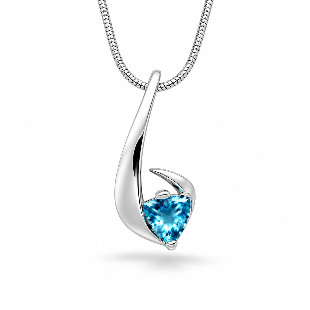 Blue Topaz and Iolite pendant in sterling silver, style P7311 - view 2