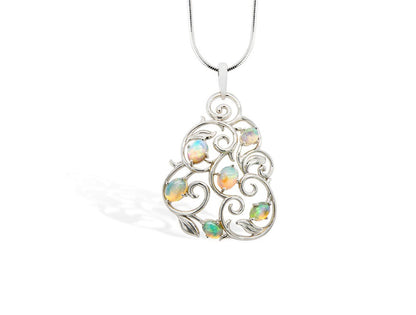 Opal pendant in sterling silver, style P7588
