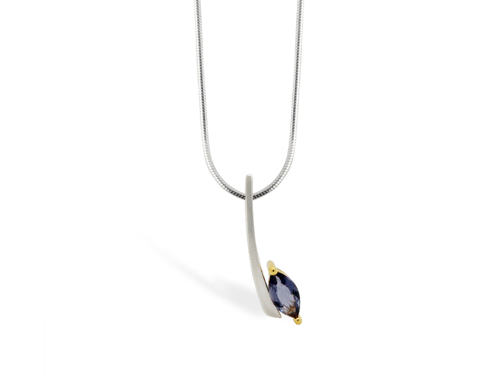 Amethyst and Garnet pendant in sterling silver, style P7592 - view 2