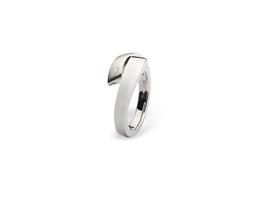 Sapphire and Diamond earrings in sterling silver, style R2834 - view 2