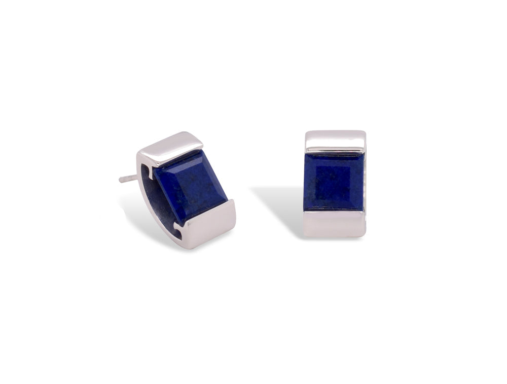 Unique Square Gemstone Earring E4086 - E4086 LAPIS - Earring