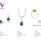 Garnet and London Blue Topaz jewelry set in sterling silver, style SET255 - view 2