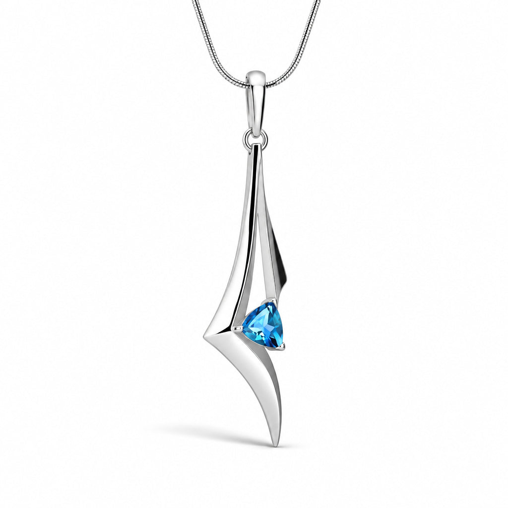 Amethyst and Blue Topaz pendant in sterling silver, style P7327