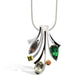 Green Amethyst and Amethyst pendant in sterling silver, style P6500 - view 2