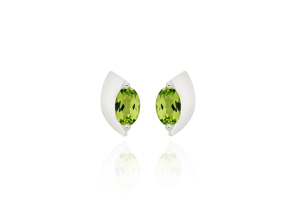 Oval Gemstone Earring E9298 - E9298/L Peridot 8x 6 mm - Earring